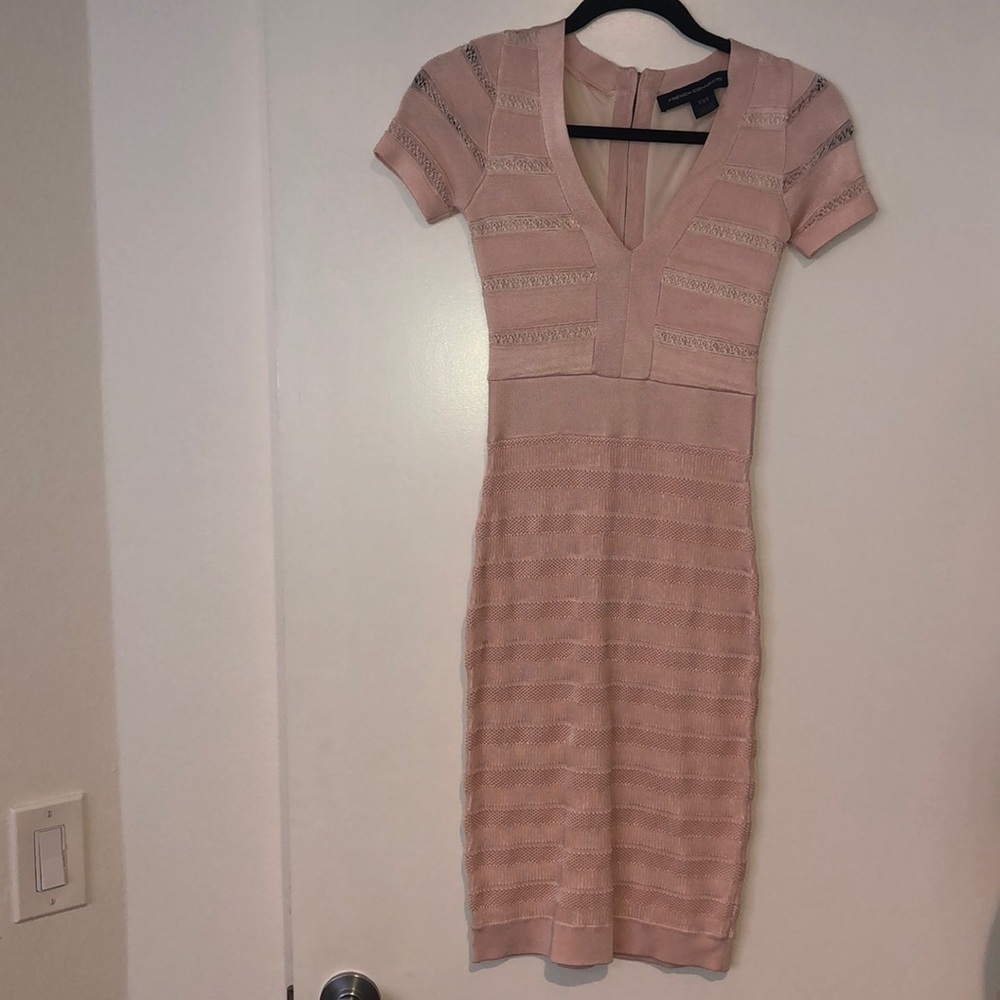 French Connection Pale Pink Bandage Dress